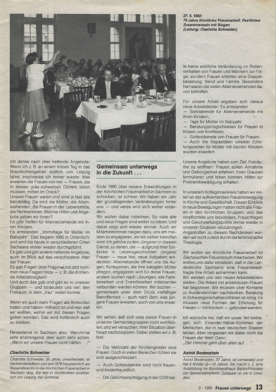 Bodenstein in „Frauen unterwegs“ 2/1991